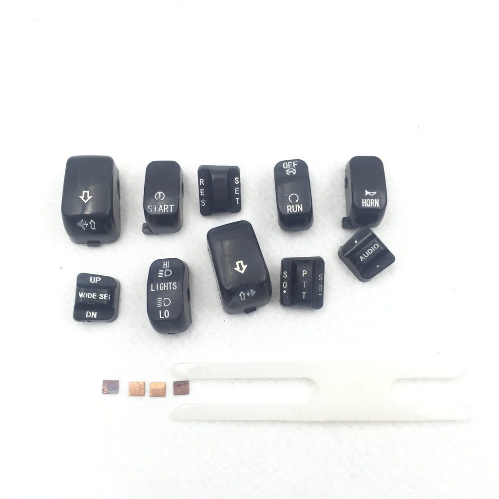 HTT Motorcycle Black Hand Controls Switch Housing Buttons Caps Cover For Harley Touring 1996-2013 FLHTCU/FLHTK/ FLTR/FLTRU and 2009-2013 FLHTCUTG