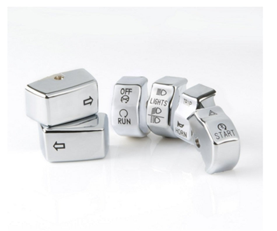 HTT Motorcycle Chrome Hand Controls Switch Button Covers For Harley Davidson 2011 Softail models (except '11 FLSTSE)