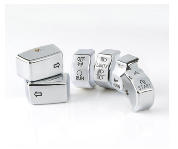 HTT Motorcycle Chrome Hand Controls Switch Button Covers For Harley Davidson 2011 Softail models (except '11 FLSTSE)