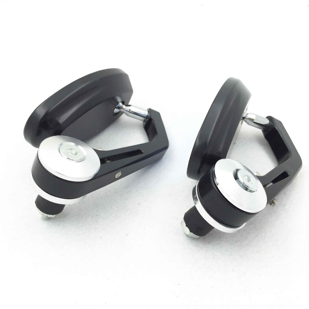 HTT Motorcycle Black Silver 2X Adjustable Heavy Duty Motorcycle Street Bike Bar End Mirrors 7/8" For BMW Suzuki Yamaha Honda Kawasaki Buell Ducati