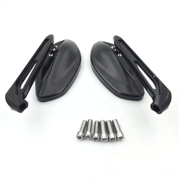 HTT Motorcycle CNC Gridding Black Rear View Left Right LED??Integrated Side Mirrors For 8mm 10mm Screw Yamaha FZ1 FZ6 Suzuki GSR600 Boulevard Intruder Honda CB1000R CBF600 CBR125R Shadow
