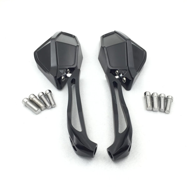 HTT Motorcycle CNC Heavy Black Rear View Left Right LED??Integrated Side Mirrors For 8mm 10mm Screw Yamaha FZ1 FZ6 Suzuki GSR600 Boulevard Intruder Honda CB1000R CBF600 CBR125R Shadow