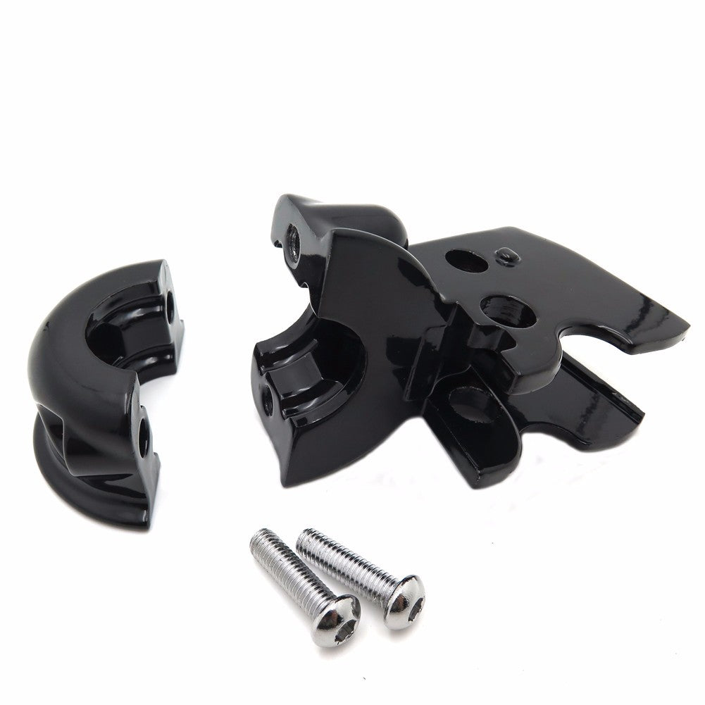 HTT- Black Clutch Lever Mount Bracket For Harley 2008-later Dyna (except FXDF, FXDLS, and '14-later FXDL)/ 2008-2014 Softail models equipped with single disc front brakes and cable operated clutch
