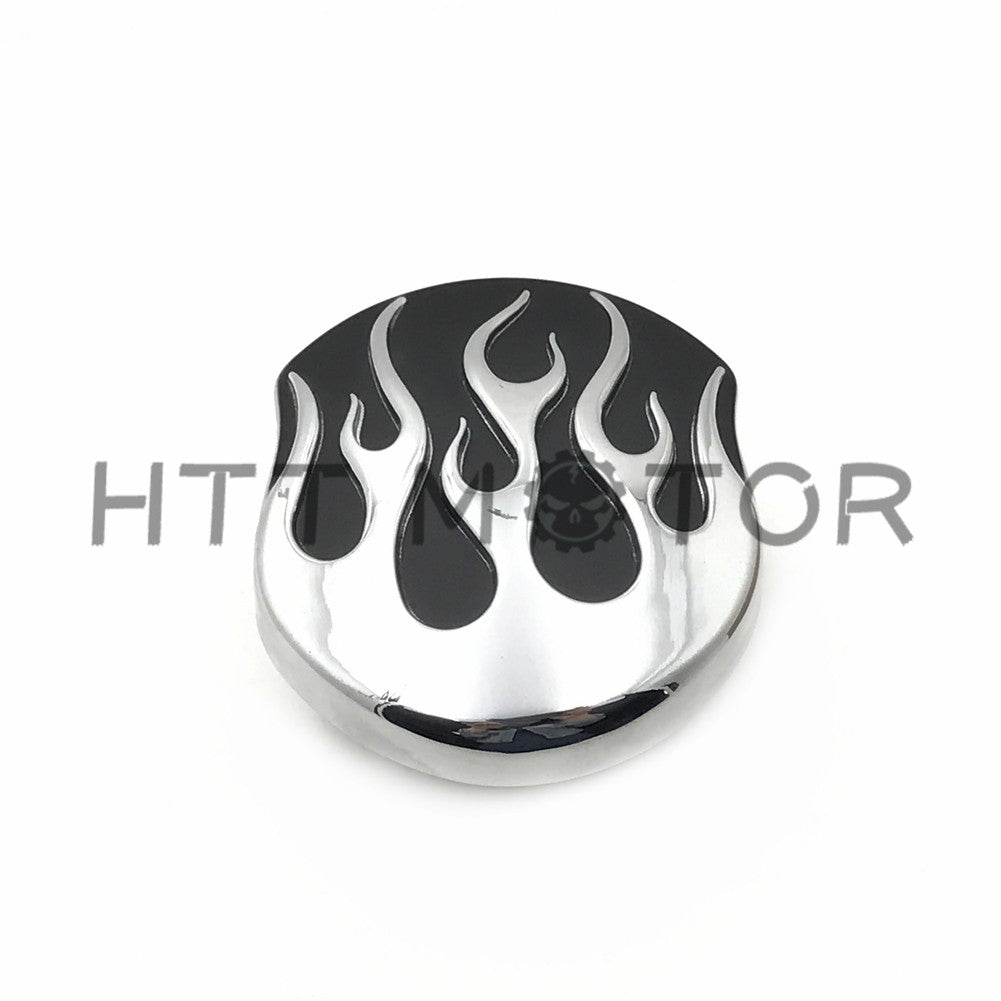 HTTMT- GAS CAP Black FLAME CUSTOM FOR HARLEY 84-15 FUEL TANK SCREW IN
