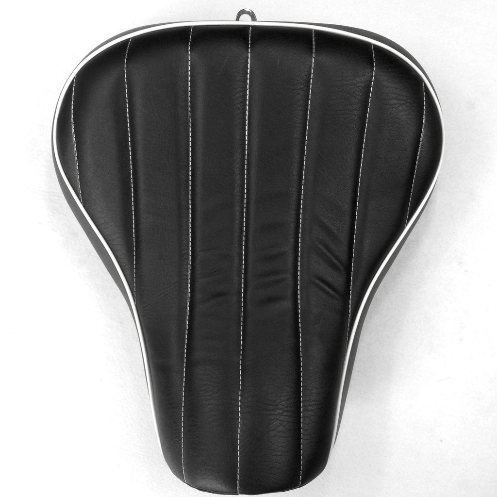 HTT Motorcycle Black Custom Front Solo Driver Vertical Stripes Style Leather Seat For 2005 2006 2007 2008 2009 2010 2011 2012 2013 Harley Davidson XL 1200S Sportster