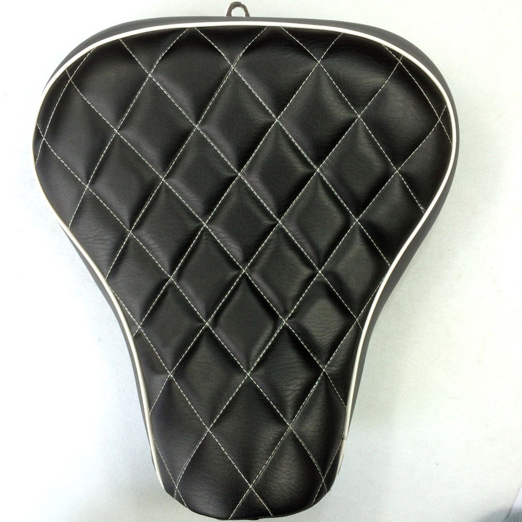 HTT Motorcycle Black Custom Front Solo Driver Diamond Stitch Style Leather SeatFor 2005-2013 Harley Davidson XL 1200S Sportster