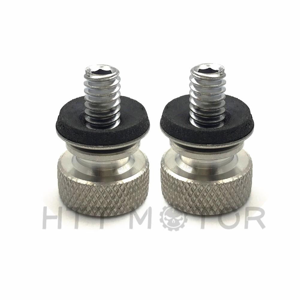 2X Polished Stainless Steel Crews Seat Bolt 1/4" For 1996-2016 Harley?Touring
