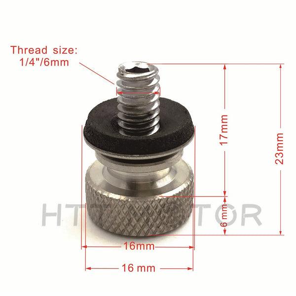 HTT- 1X Polished Stainless Steel Crews Seat Bolt 1/4" For 1996-2016 Harley??Touring