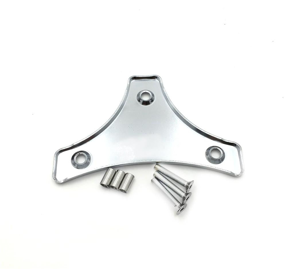 Chrome Sissy Bar Backrest Pad Mount Kit w/ Flat Plate For '09-'17 Harley Touring