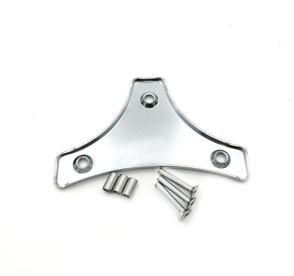 Chrome Sissy Bar Backrest Pad Mount Kit w/ Flat Plate For '09-'17 Harley Touring