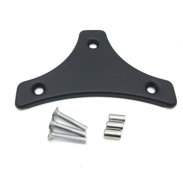 Sissy Bar Backrest Pad Mount Kit w/ Flat Plate For '09-'17 Harley Touring Black