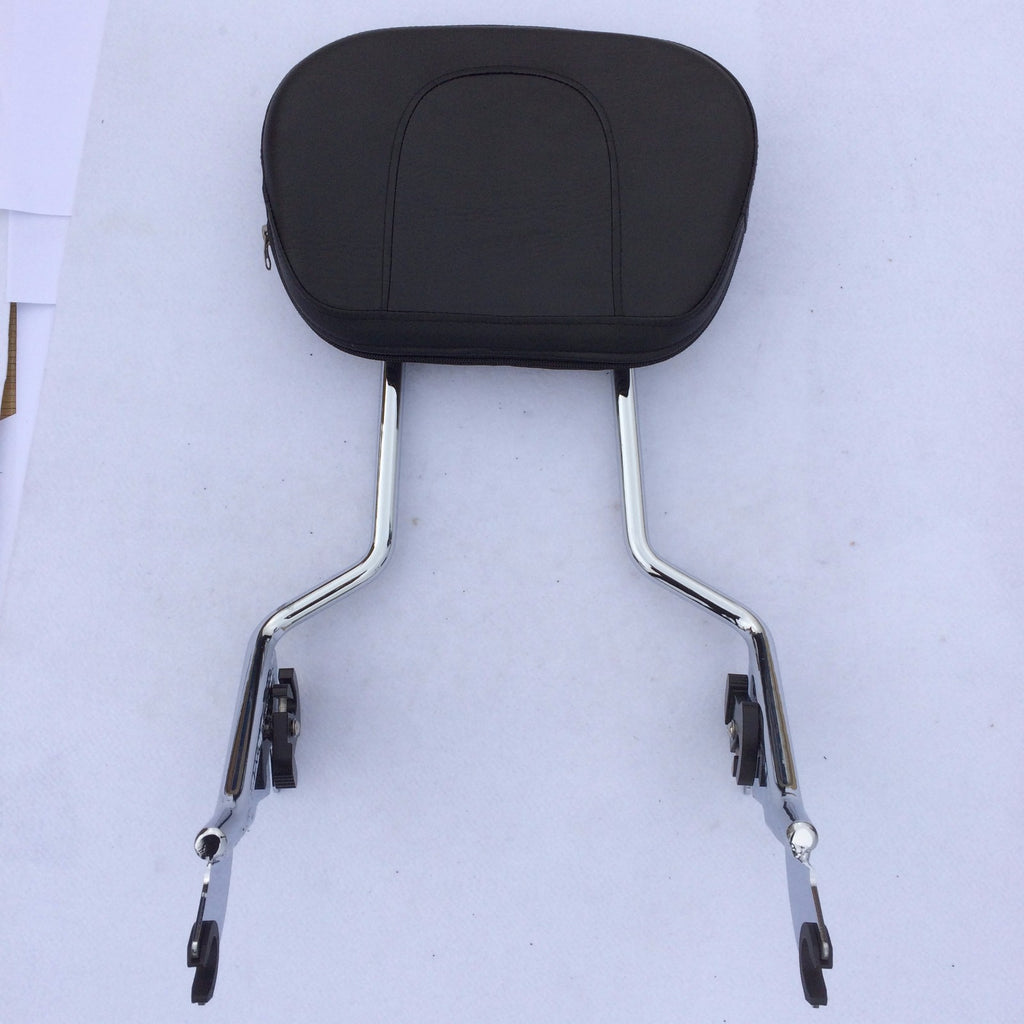 HTT Motorcycle Unadjustable Chrome Backrest Sissy Bar with pad For ALL YEAR Harley Davidson Touring FLHR- Road King FLHX- Street Glide (NEED DOCKING FOR INSTALL SOLD SEPARATELY)