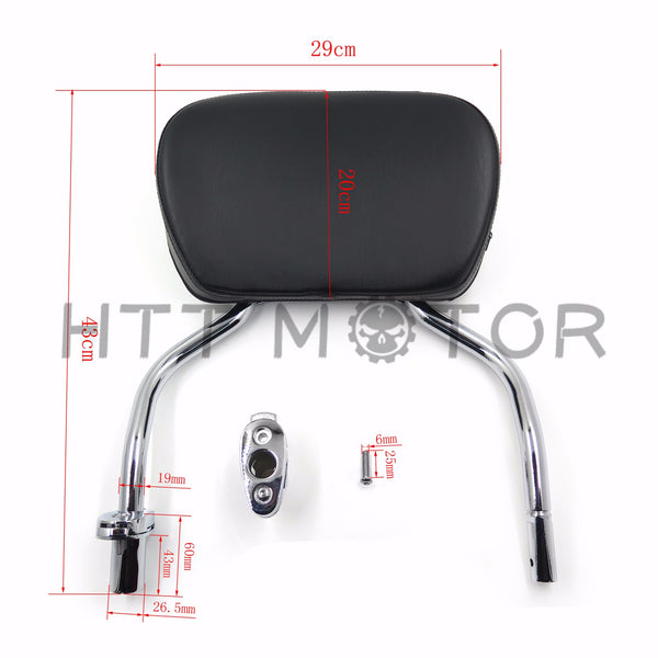 HTTMT Skull Detachable Sissy Bar Pad W/ Backrest For 2015-2017 Harley FLRT FreeWheeler