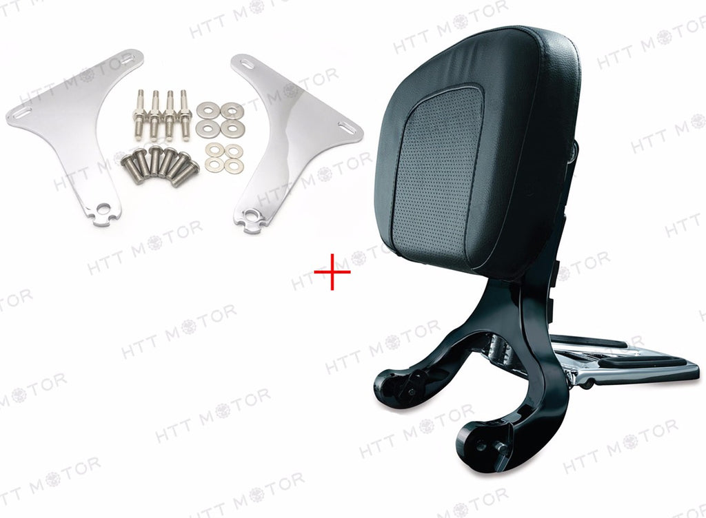 Multi Purpose Black Backrest & Chrome Mount Kit for Harley Heritage Softail