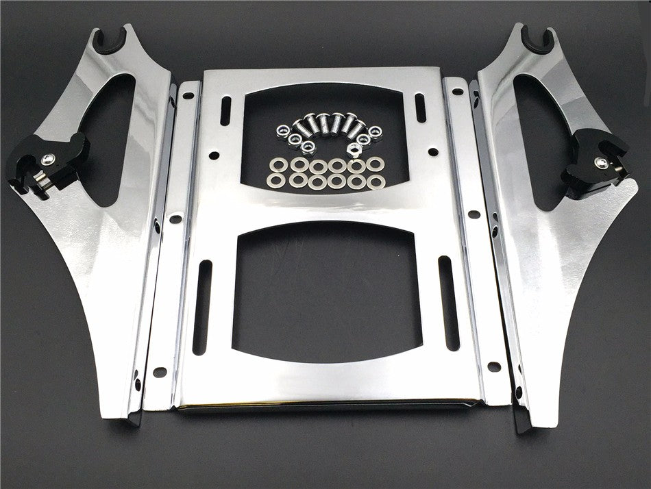 HTT Motorcycle Chrome Detachable Tour-Pak Mounting Bracket Fender Luggage Rack Shelf For 2007-2015 Harley Davidson Touring FLHRFLHRC FLHT FLHX FLTR FLTRX FLHRSE5 FLHXSE FLTRSE3 FLTRXSE