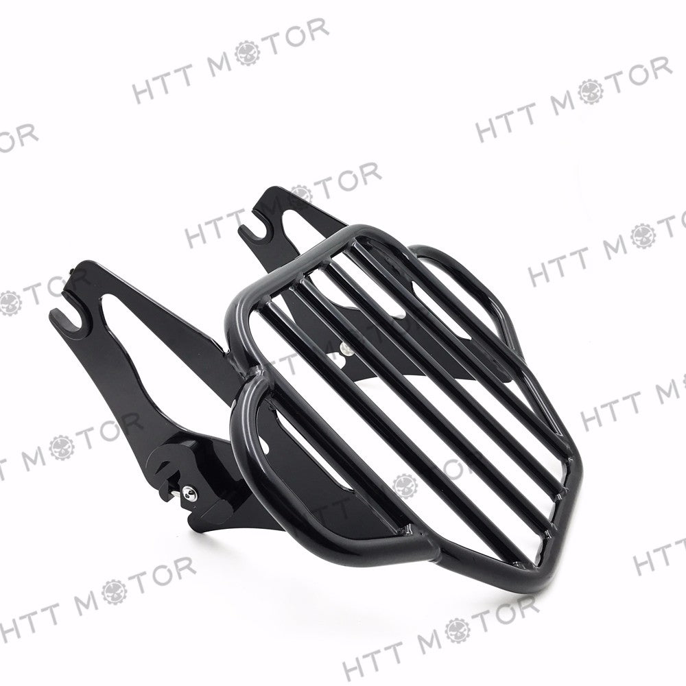 HTTMT- Gloss Black Detachable Luggage Rack For 09-16 Harley Road King/Street Glide