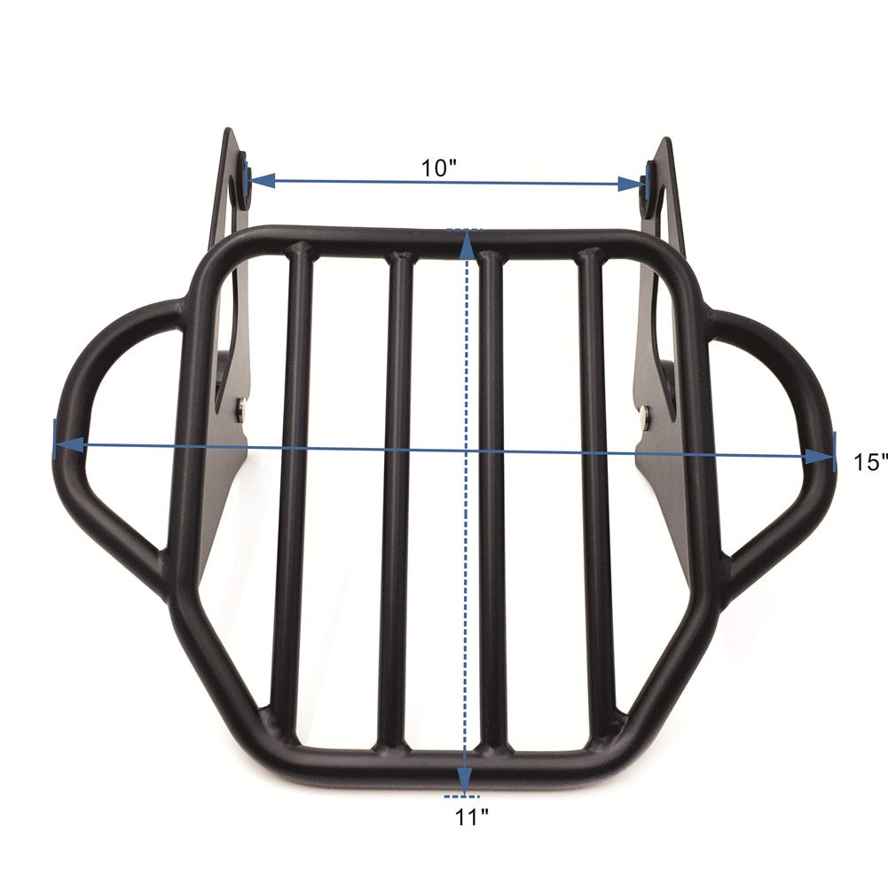 Motorcycle Flat Black King Detachable Luggage Rack For 2009-2017 Harley Touring Road King / Street Glide / Road Glide