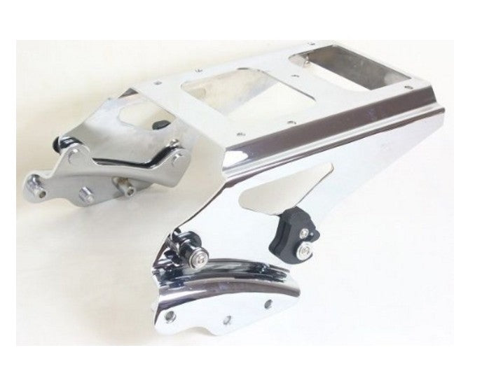 HTT Motorcycle Chrome 4-Point Docking Hardware Kit and Detachable 2-Up Tour Pak Mounting Luggage Rack for 2009-2013 Harley-Davidson Touring