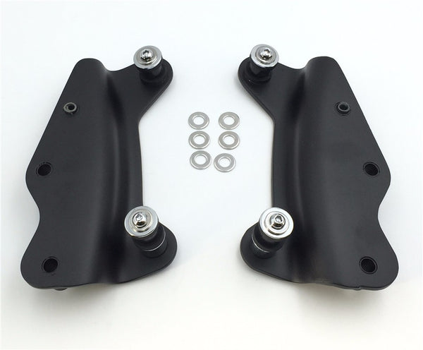 HTT Motorcycle Black Steel Rear Fender Rack Plated Luggage Shelf Four Point 4-point Docking Hardware Kit For Harley Davidson Fits '09-'13 FLHR, FLHRC, FLHT, FLHX, FLTR