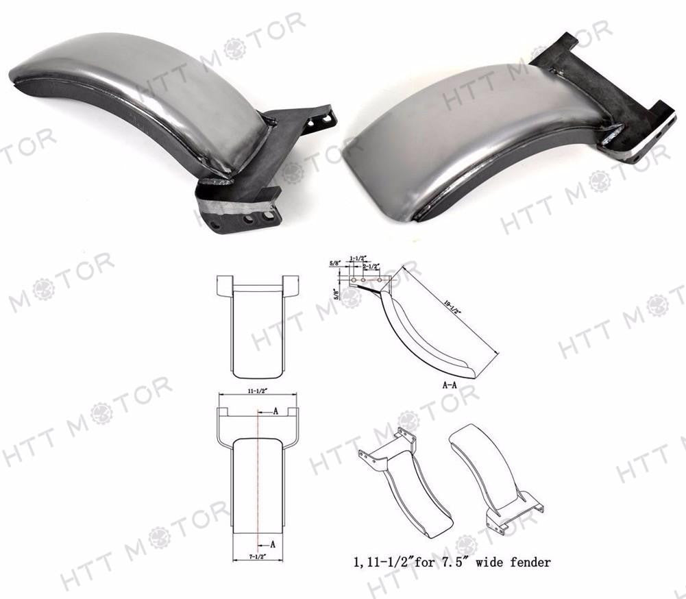 HTTMT Custom Rear Motorcycle Fender, As shown