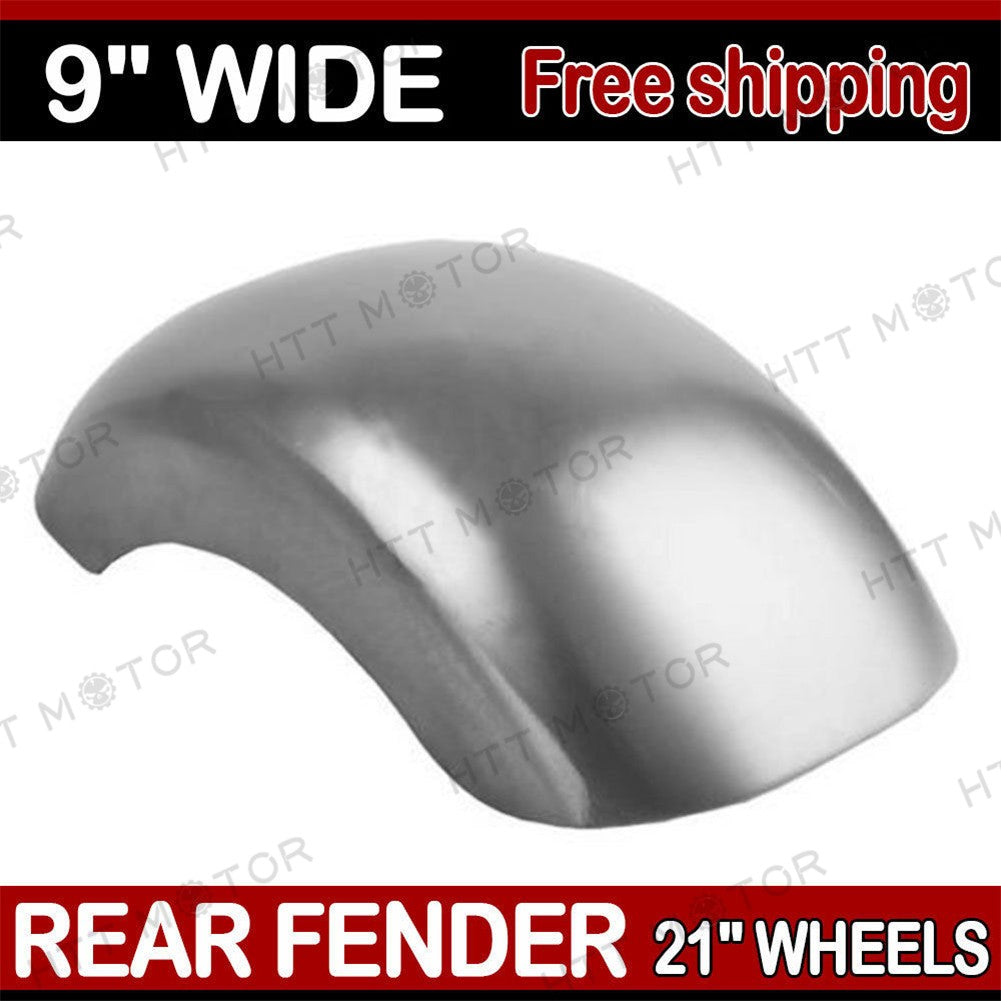 US 9" Wide Chrome Custom Rear Fender For Harley-Davidson Softail Choppers Bobber