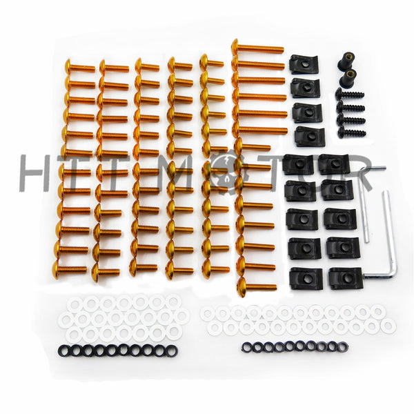 HTTMT Complete Fairing Bolts Screws Fasteners Kit For Suzuki Gsxr 600 750 1000 Gold