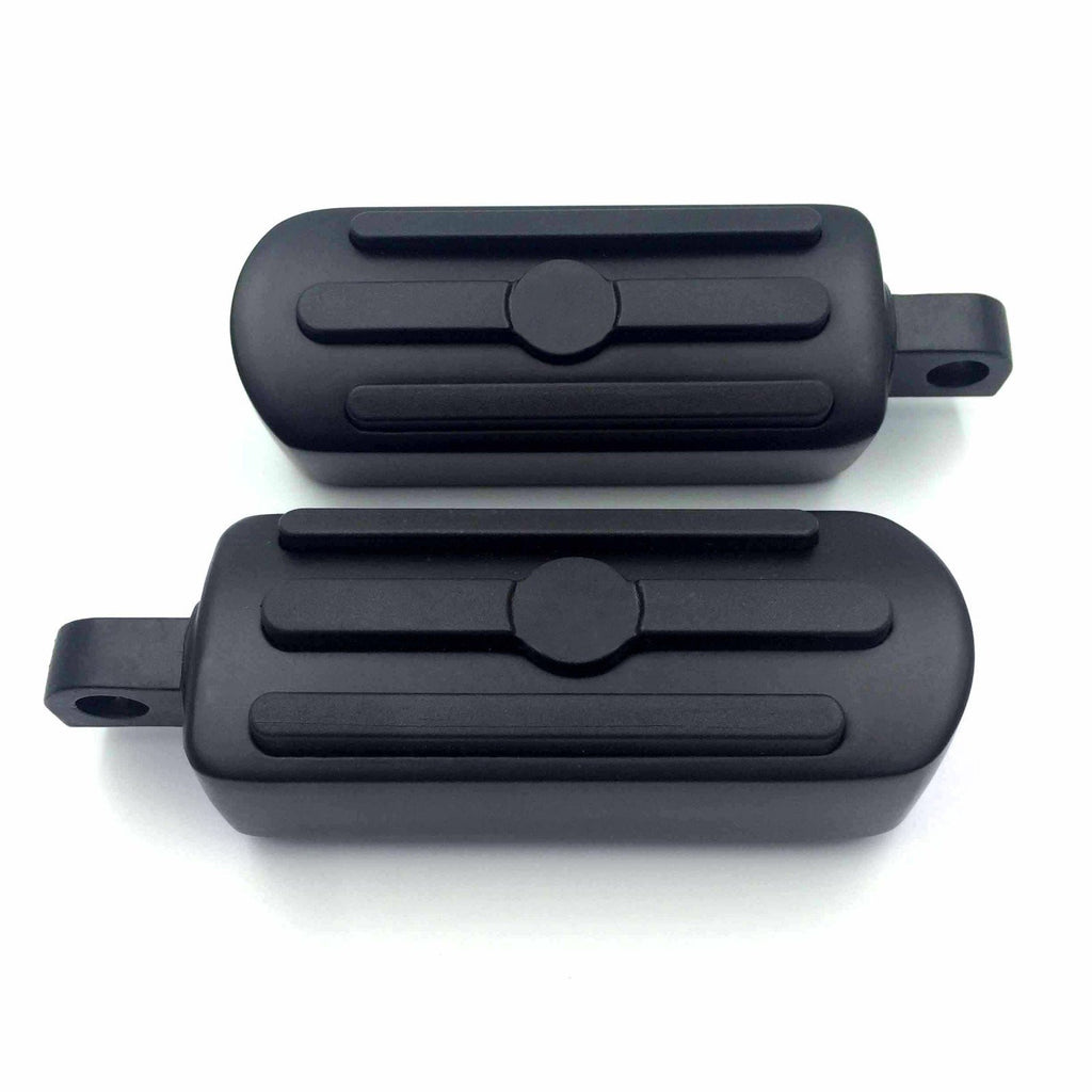 HTT Black Skull Footpegs Footrest For 1984-2016 Harley Davidson models with male mount-style foot peg support (Wide Glide/Fat Boy/Switchback)