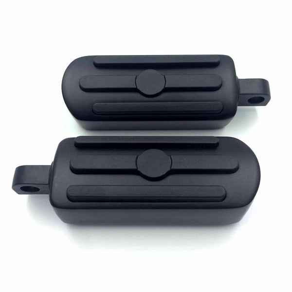 HTT Black Skull Footpegs Footrest For 1984-2016 Harley Davidson models with male mount-style foot peg support (Wide Glide/Fat Boy/Switchback)