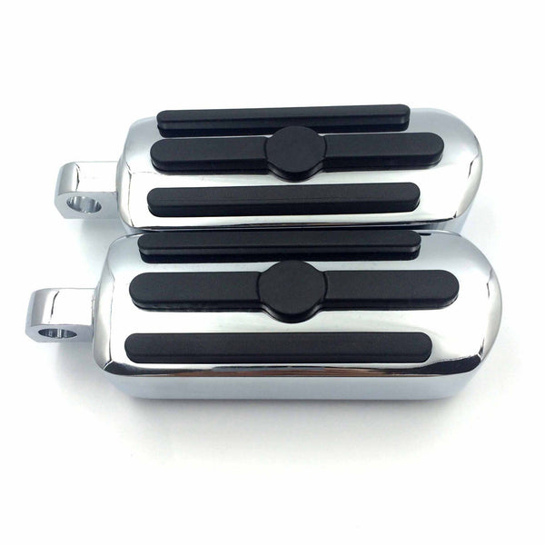HTT Chrome Skull Footpegs Footrest For Harley Davidson 1984-2016 models in passenger and highway peg positions (Fat Boy S/Heritage Softail Classic)