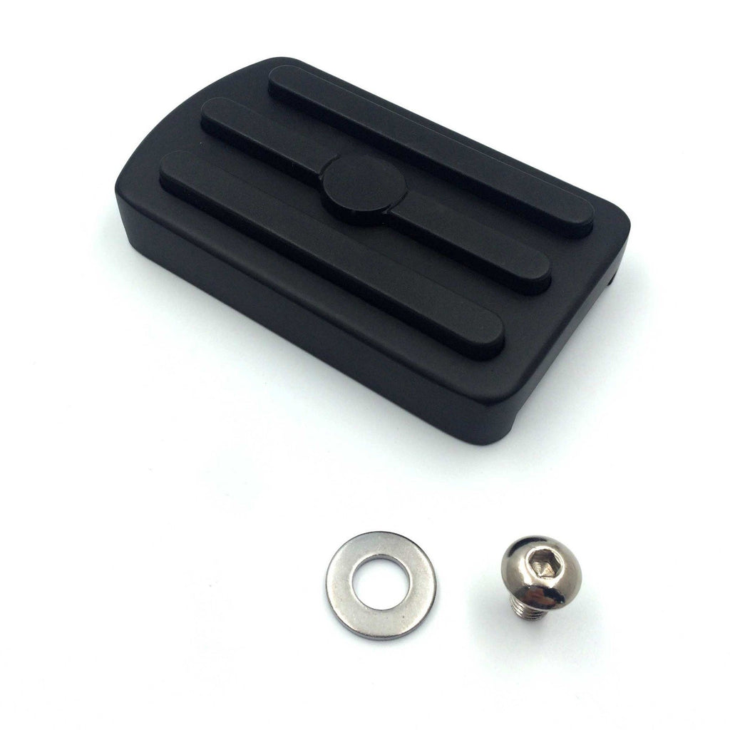 HTT Black Skull Large Brake Pedal Pad For Fits Harley Davidson '12-later Dyna FLD, '86-later FL Softail and '80-later Touring models(Wide Glide/Fat Boy/Switchback)