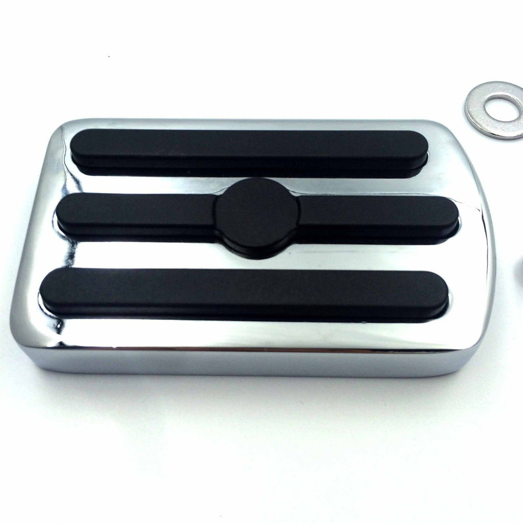 harley brake pedal pad HTT Chrome Skull Large Brake Pedal Pad For Harley Davidson '12-later Dyna FLD, '86-later FL Softail and '80-later Touring models(V Rod Muscle/Tri