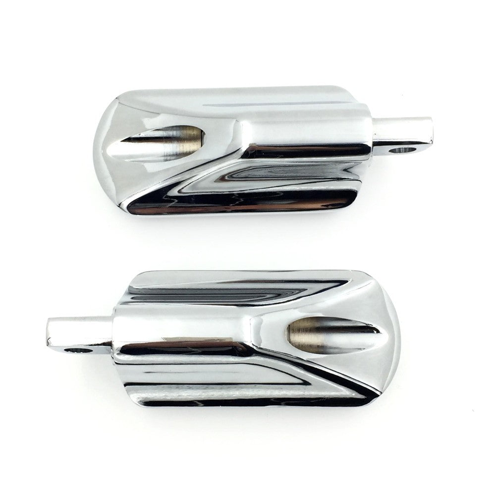HTT- Style 106- Motorcycle Chrome Front & Rear Footpeg Foot Pegs Footrest For 1984-2017 All Harley-Davidson (Road King/ Street Glide/ CVO)