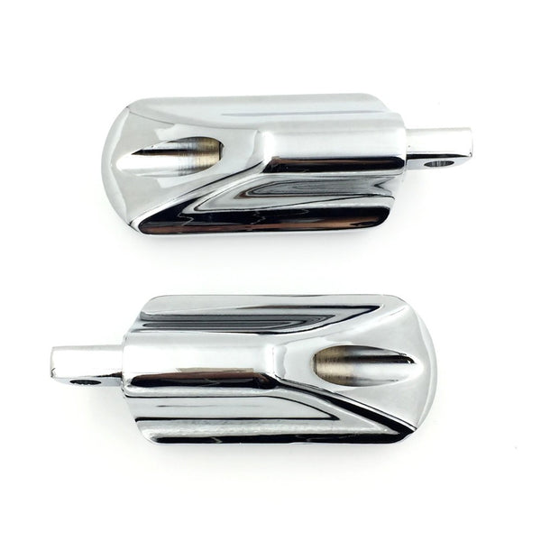 HTT- Style 106- Chrome Motorcycle Footpeg Foot Pegs Footrest For 1984-2017 All Harley-Davidson (Street 500/ Softail Slim/ Roadster)