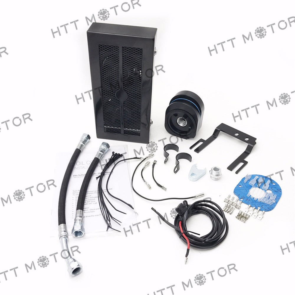HTTMT- Black Reefer Oil Cooler Fan Cooling System For Harley Softail 2001-2017 2015