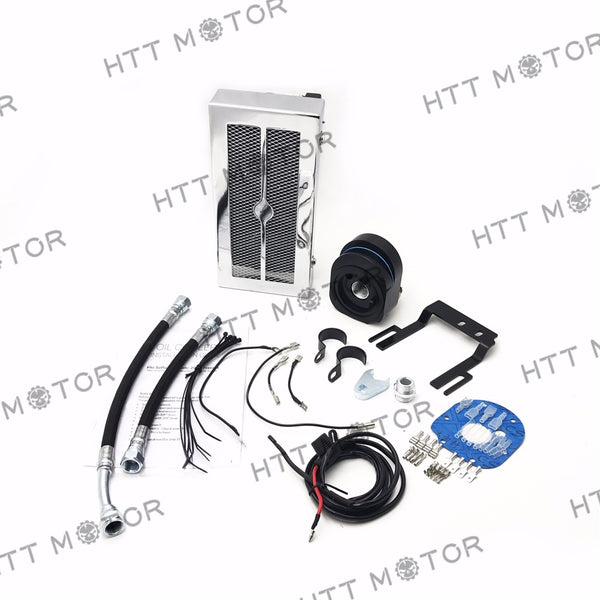 HTTMT- Chrome Reefer Oil Cooler Fan Cooling System For Harley Softail 2001-2017 2015