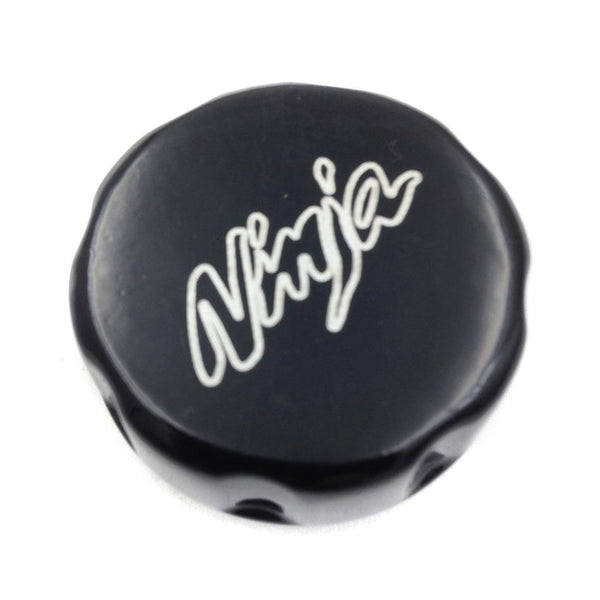 HTT Motorcycle Black Brake Fluid Reservoir Cap Cover "Ninja" Engraved For Kawasaki Ninja 250R 650R ZX6R ZX9R ZX10R ZX14R