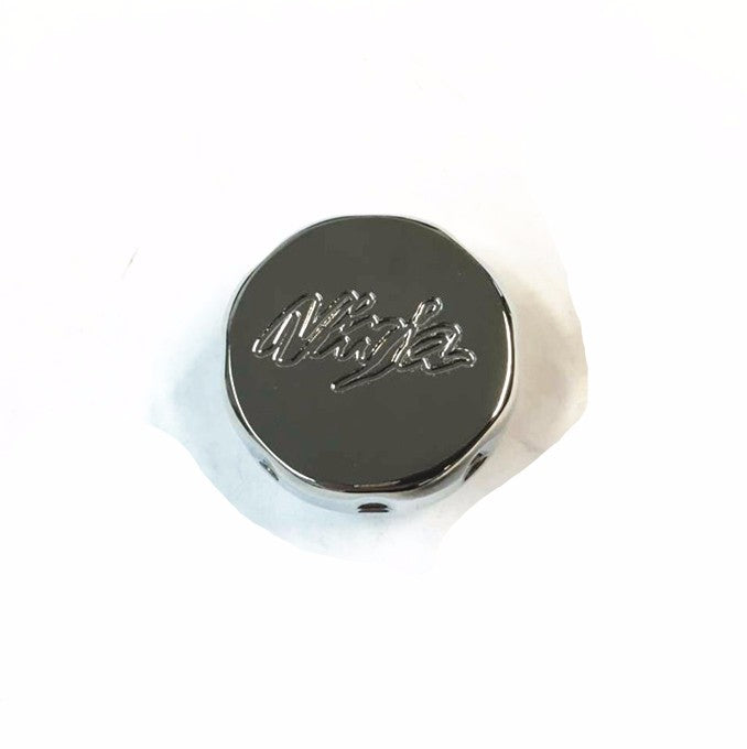 HTT Motorcycle Chrome Brake Fluid Reservoir Cap Cover "Ninja" Engraved For Kawasaki Ninja 250R 650R ZX6R ZX9R ZX10R ZX12R ZX14R ZZR600