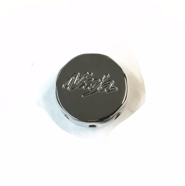 HTT Motorcycle Chrome Brake Fluid Reservoir Cap Cover "Ninja" Engraved For Kawasaki Ninja 250R 650R ZX6R ZX9R ZX10R ZX12R ZX14R ZZR600