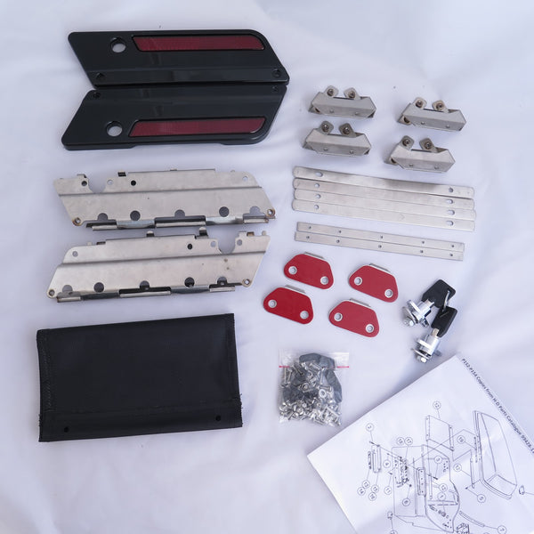 Saddlebag Hardware Latch Hinges Kit Lock Lid For Harley Touring FLT FLH 93-13 Black