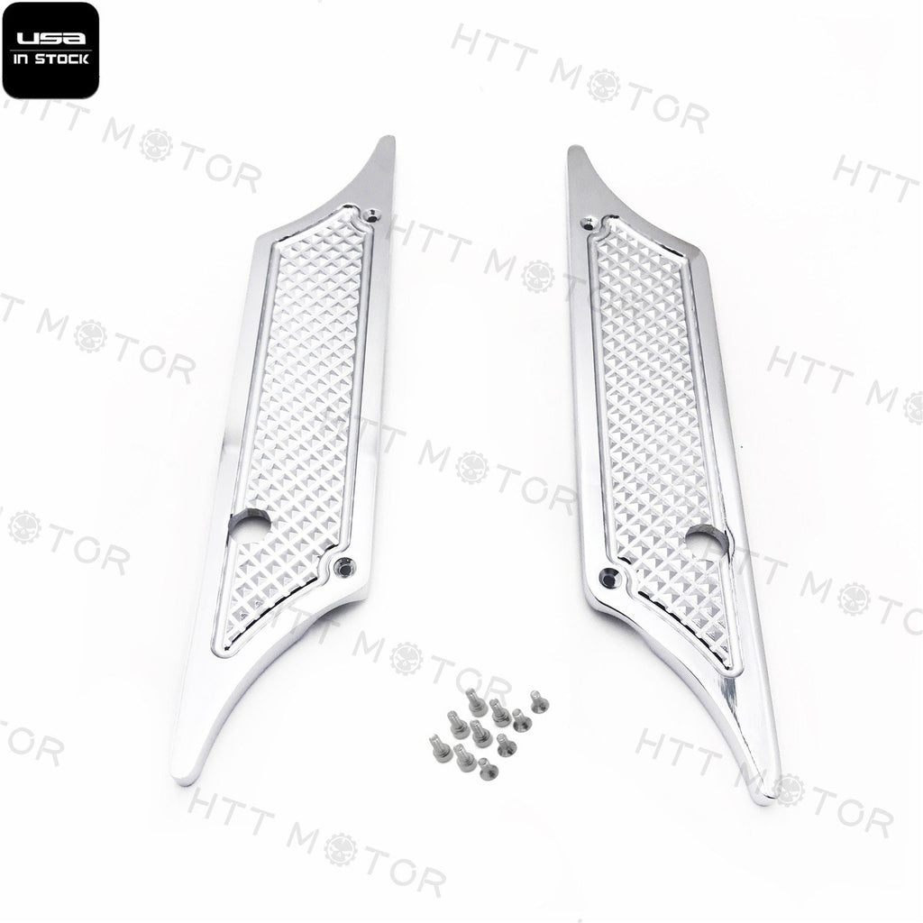 For 1993-2013 Harley STREET GLIDE Chrome Billet Saddle Bag Latch Covers