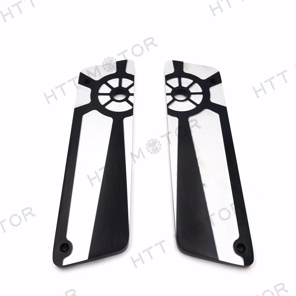 HTTMT- Black Left Right Gear Saddlebag Latch Cover For 98-09 Harley FLTR Road Glide