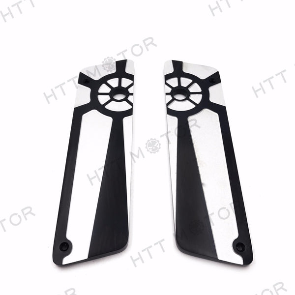 HTTMT- Black Left Right Gear Saddlebag Latch Cover For 98-09 Harley FLTR Road Glide