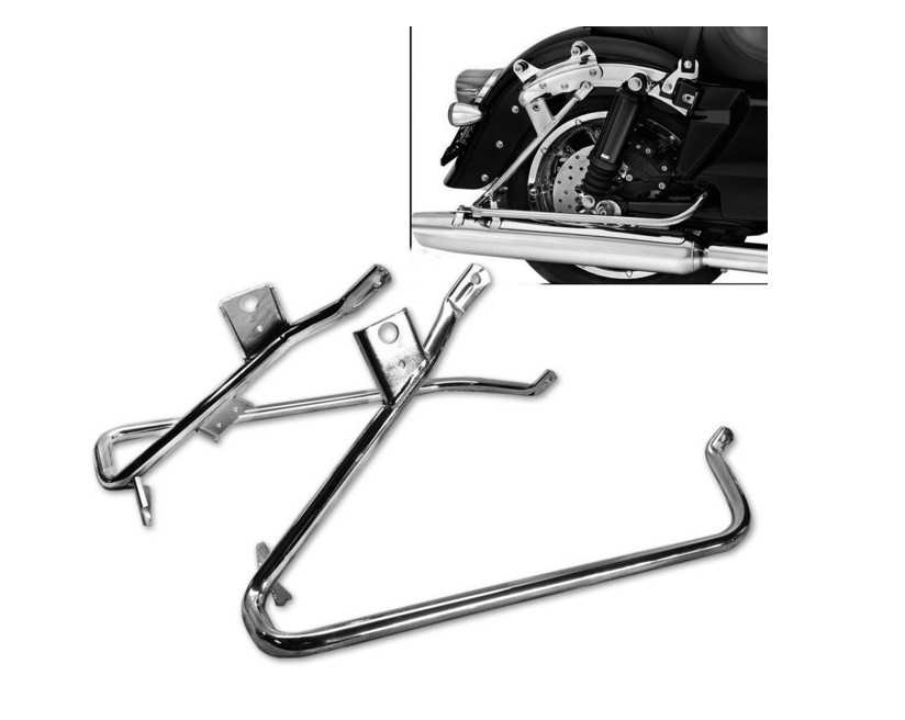 HTT Chrome Saddlebag Support Bracket for 2009-2013 Harley-Davidson Touring Road King Electra Glide