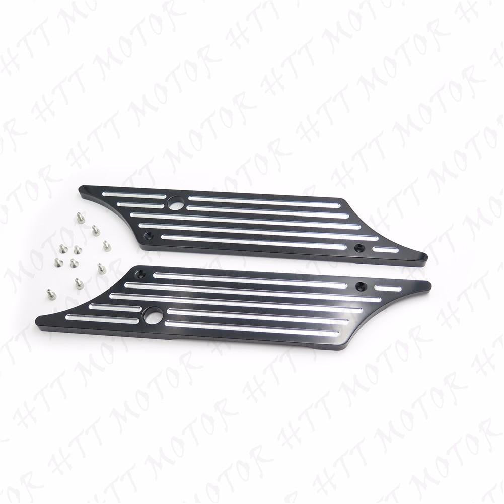 Edge Cut Saddlebag Latch Cover Kit For Harley Touring Electra Glide Hard Bag Black