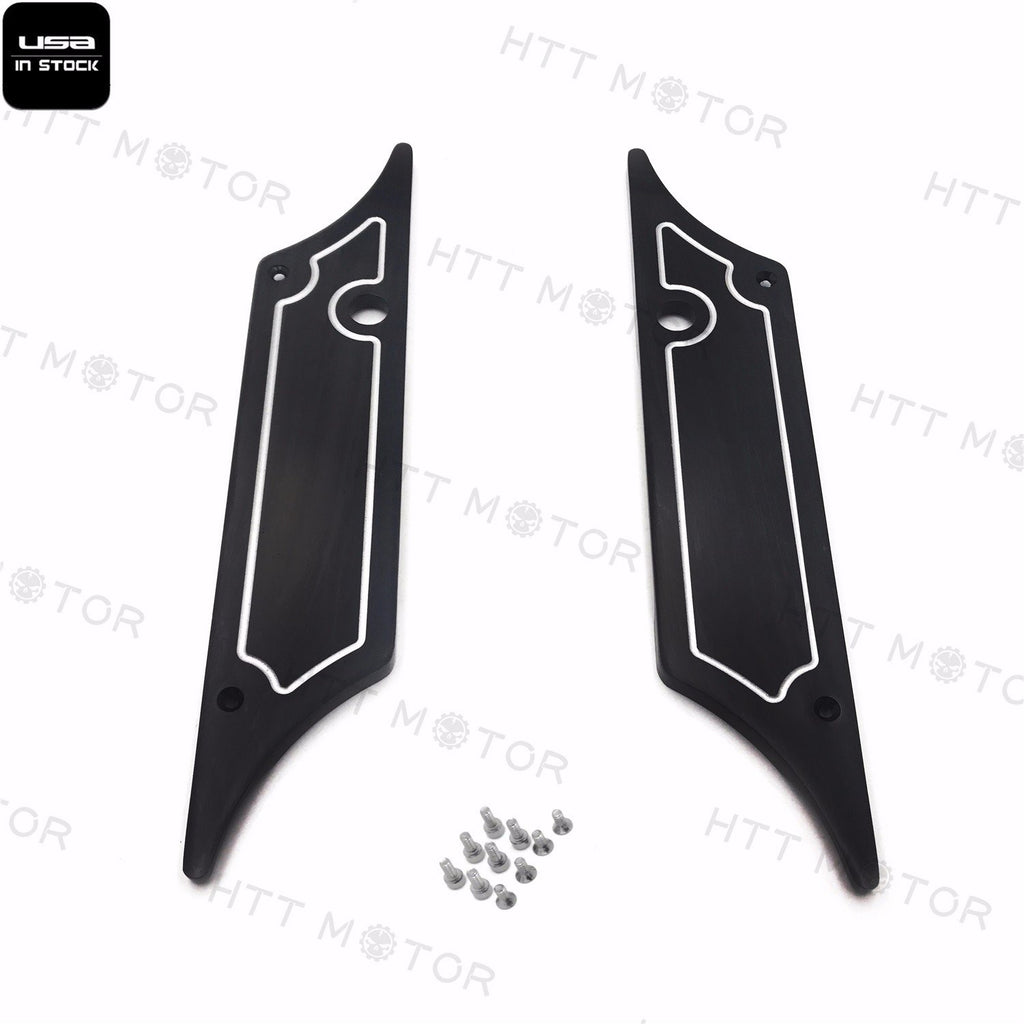 Black Hard Billet Aluminum Saddlebag Latch Cover for Harley Touring 93-2013 CNC