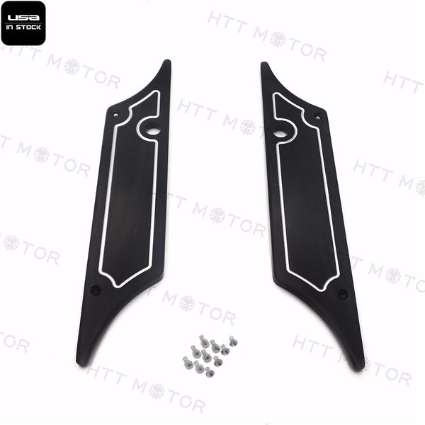 Black Hard Billet Aluminum Saddlebag Latch Cover for Harley Touring 93-2013 CNC