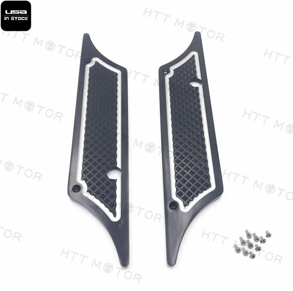 Black Edge Cut Billet Saddlebag Latch Cover For Harley Touring Hard Bags 93-13