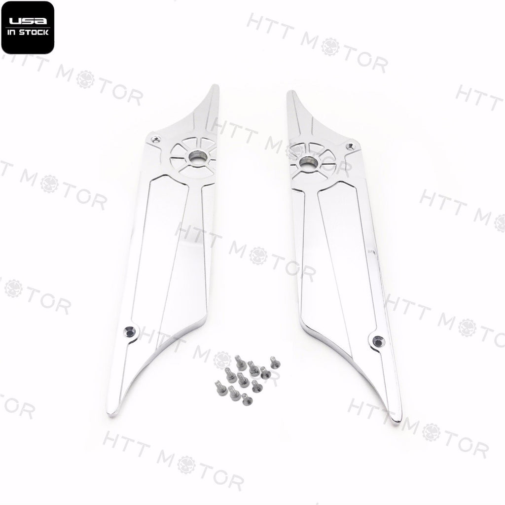 For HARLEY CHROME ALUMINUM SADDLEBAG LATCH KIT HINGE COVER 93-13 TOURING MODELS