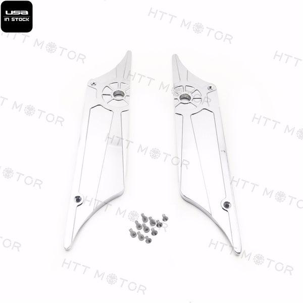 For HARLEY CHROME ALUMINUM SADDLEBAG LATCH KIT HINGE COVER 93-13 TOURING MODELS