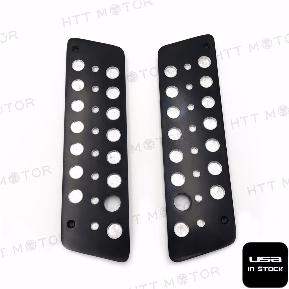 HTTMT- Black Left Right Bubble Saddlebag Latch Cover For 94-13 Harley FLHR Road King